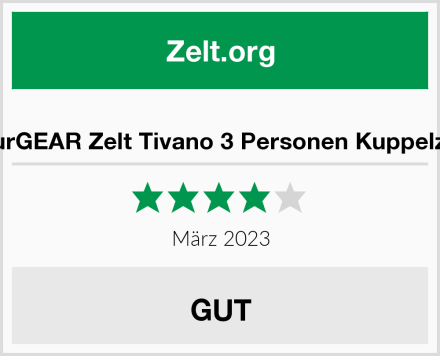  yourGEAR Zelt Tivano 3 Personen Kuppelzelt Test
