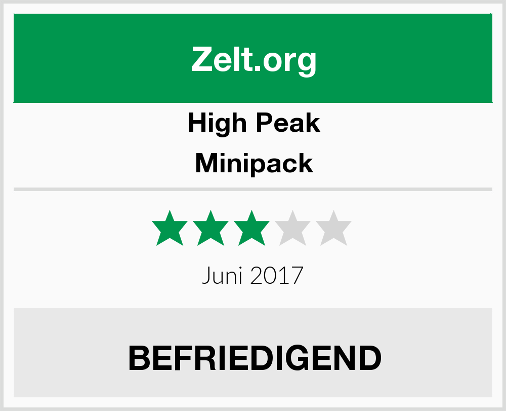 High Peak Minipack | Zelt Test 2024