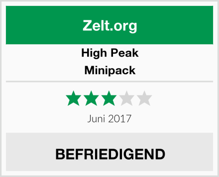 High Peak Minipack Test