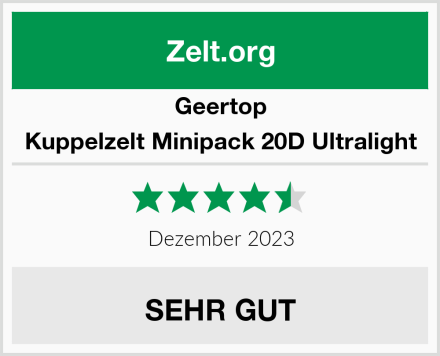 Geertop Kuppelzelt Minipack 20D Ultralight Test