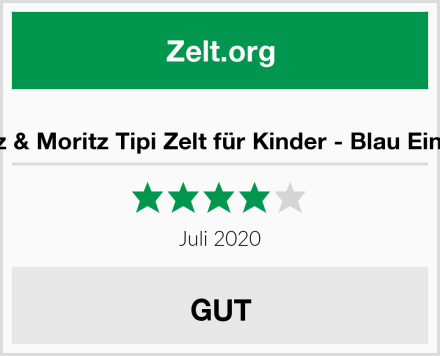  Moritz & Moritz Tipi Zelt für Kinder - Blau Einfarbig Test